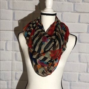 Octavia Bailey Floral Striped Infinity Scarf OS